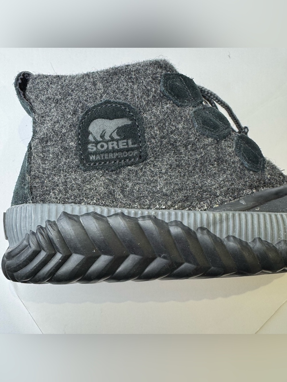 Sorel Out N About Plus Wool Women's 7 Grey Black Winter Snow Boots Waterproof - Picture 7 of 9